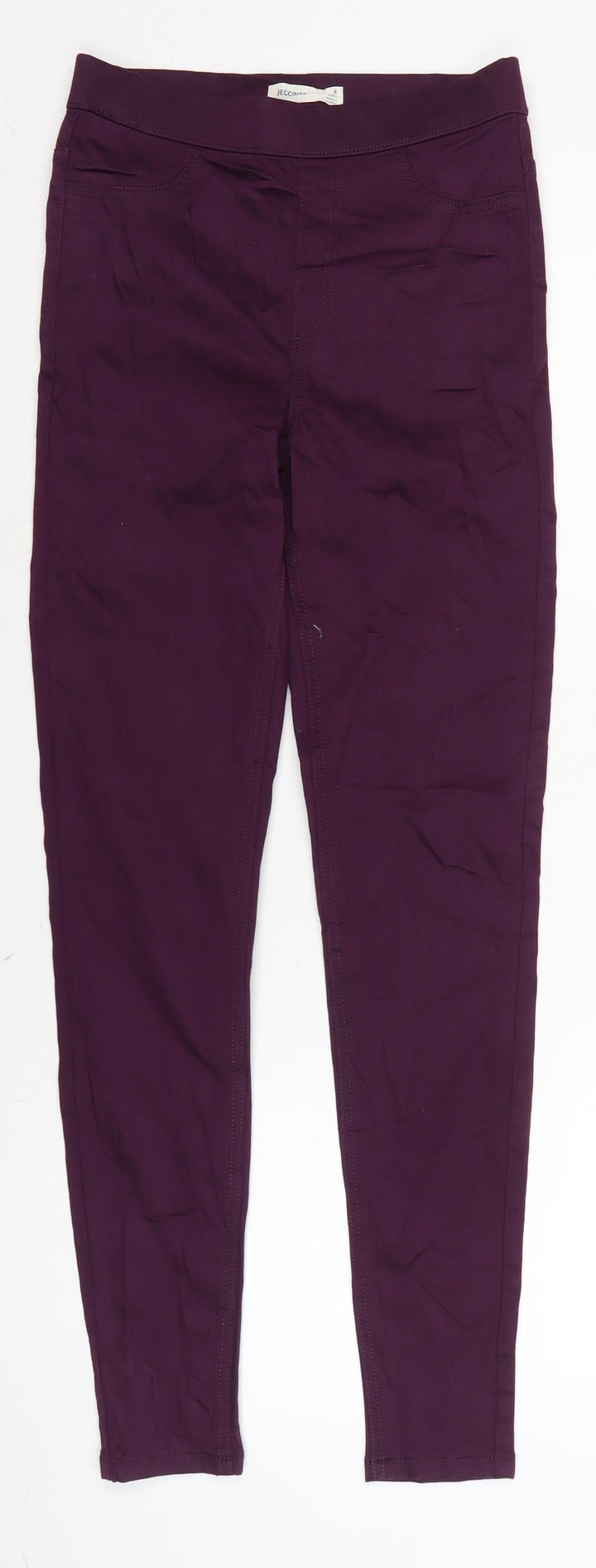 Marks and Spencer Womens Purple Cotton Blend Jegging Jeans Size 8 L29 in Regular