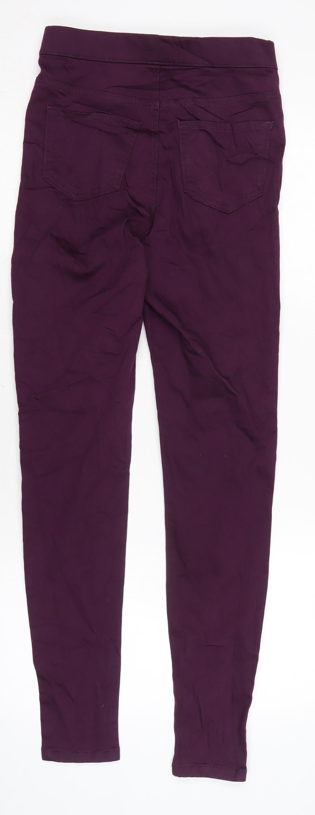 Marks and Spencer Womens Purple Cotton Blend Jegging Jeans Size 8 L29 in Regular