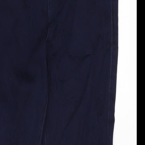 Marks and Spencer Womens Blue Cotton Skinny Jeans Size 12 L24 in Regular Zip