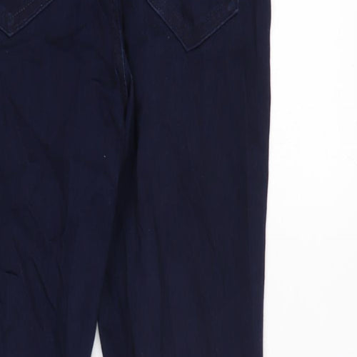 Marks and Spencer Womens Blue Cotton Skinny Jeans Size 12 L24 in Regular Zip
