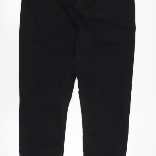 Marks and Spencer Womens Black Cotton Blend Straight Jeans Size 20 L30 in Regular Zip