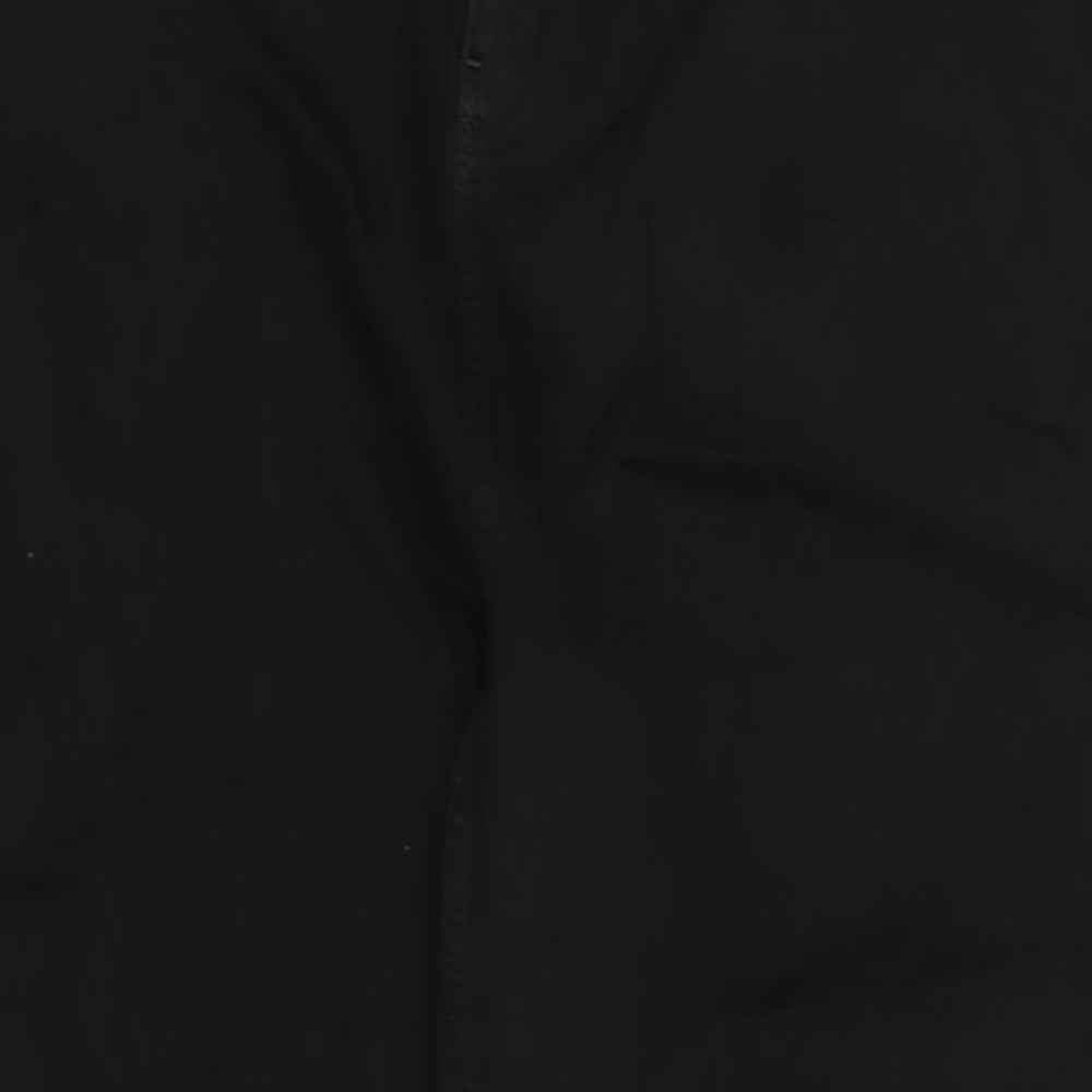 Marks and Spencer Womens Black Cotton Blend Straight Jeans Size 20 L30 in Regular Zip