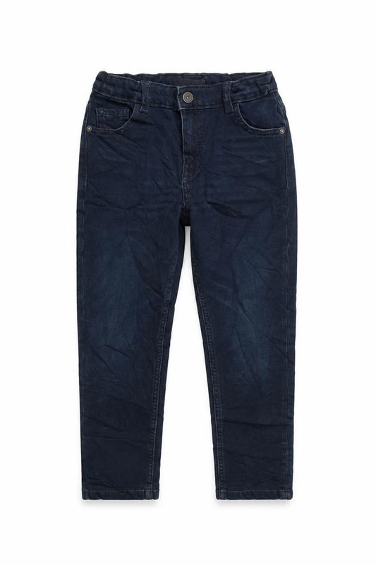 Marks and Spencer Girls Blue Cotton Skinny Jeans Size 9-10 Years L22 in Regular Zip