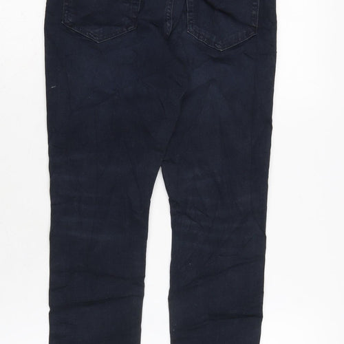 Marks and Spencer Girls Blue Cotton Skinny Jeans Size 9-10 Years L22 in Regular Zip