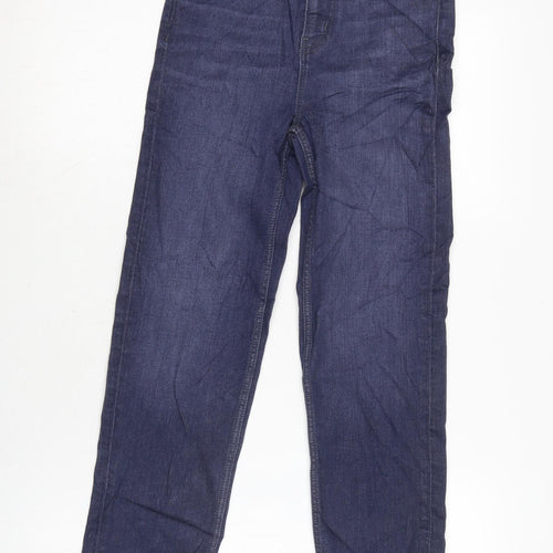 Marks and Spencer Womens Blue Cotton Blend Skinny Jeans Size 6 L25.5 in Regular Zip