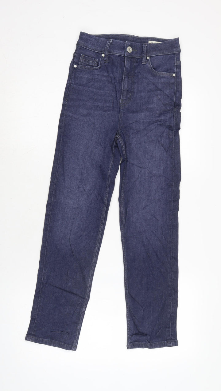 Marks and Spencer Womens Blue Cotton Blend Skinny Jeans Size 6 L25.5 in Regular Zip
