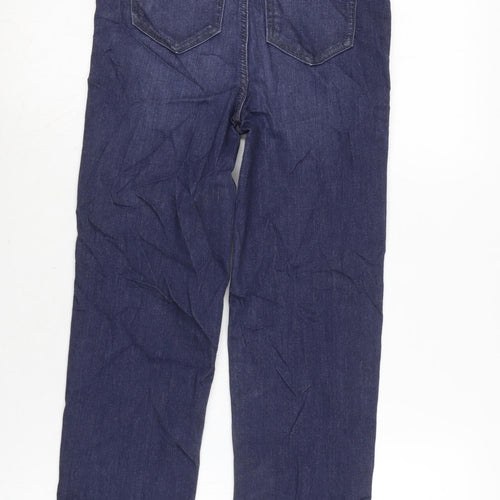 Marks and Spencer Womens Blue Cotton Blend Skinny Jeans Size 6 L25.5 in Regular Zip