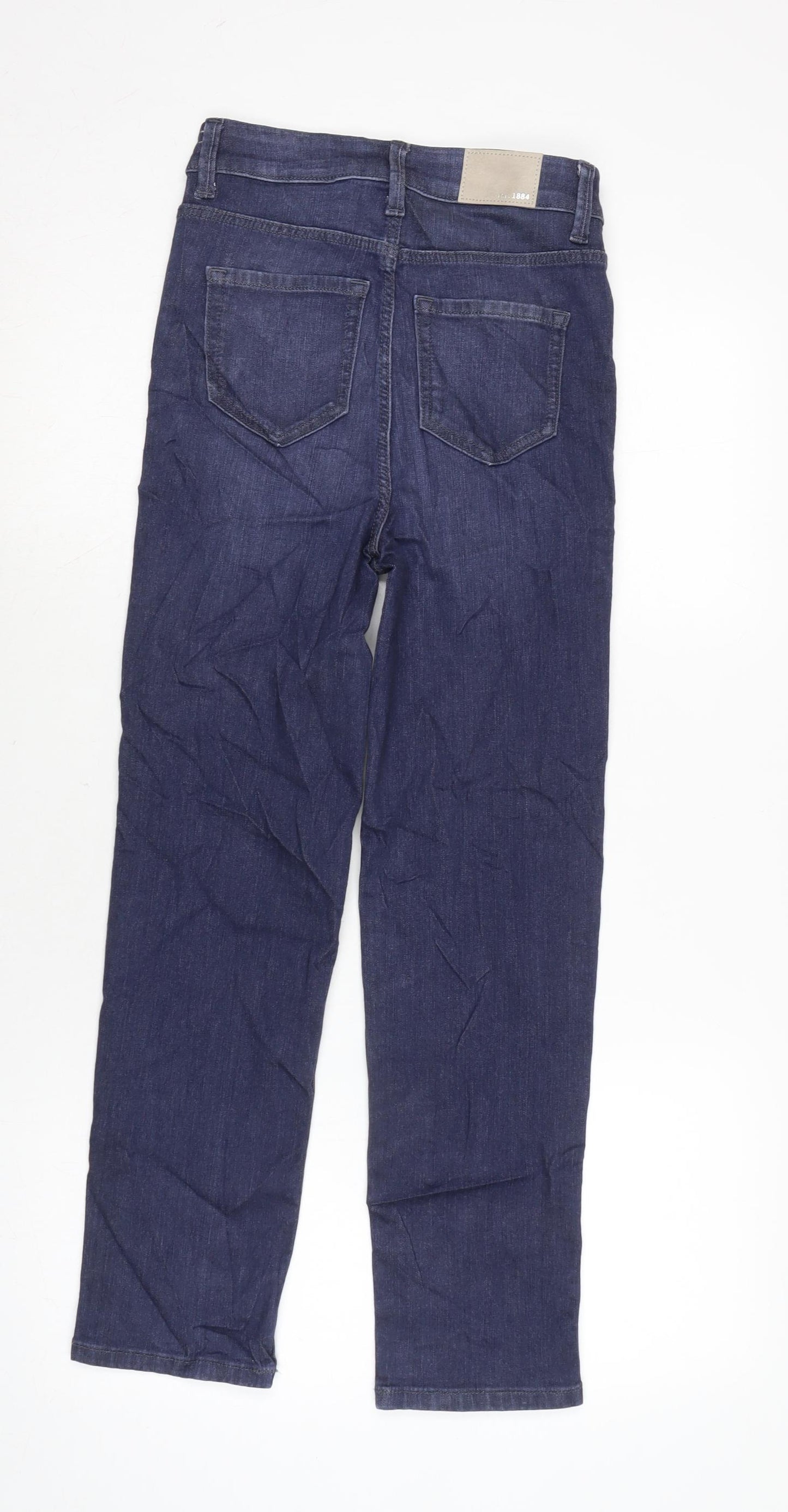 Marks and Spencer Womens Blue Cotton Blend Skinny Jeans Size 6 L25.5 in Regular Zip