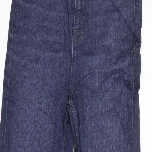 Marks and Spencer Womens Blue Cotton Blend Skinny Jeans Size 6 L25.5 in Regular Zip