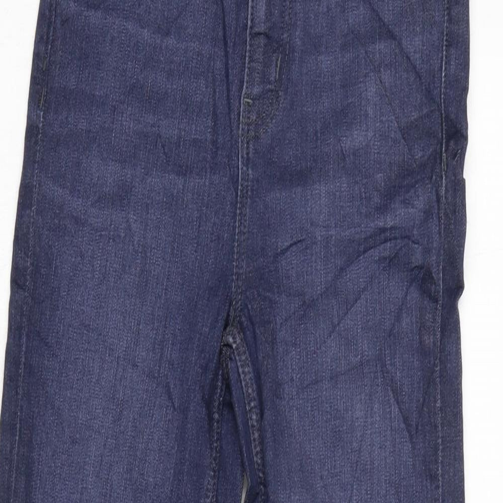 Marks and Spencer Womens Blue Cotton Blend Skinny Jeans Size 6 L25.5 in Regular Zip