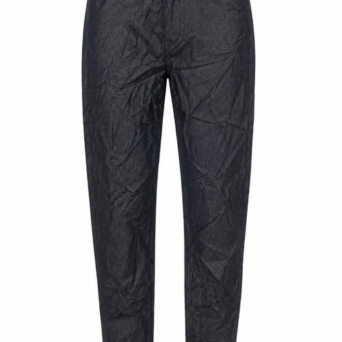 Marks and Spencer Womens Blue Cotton Trousers Size 8 L27.5 in Regular Zip - SHIMMER EFFECT.