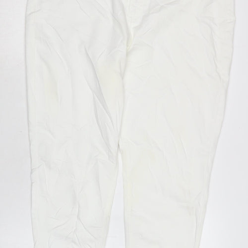 Marks and Spencer Womens White Cotton Blend Skinny Jeans Size 22 L30 in Regular Zip