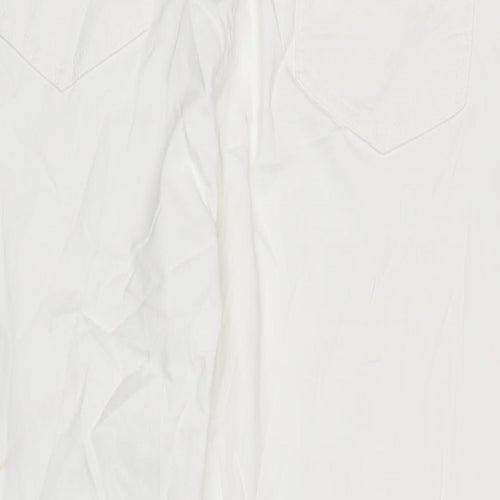 Marks and Spencer Womens White Cotton Blend Skinny Jeans Size 22 L30 in Regular Zip