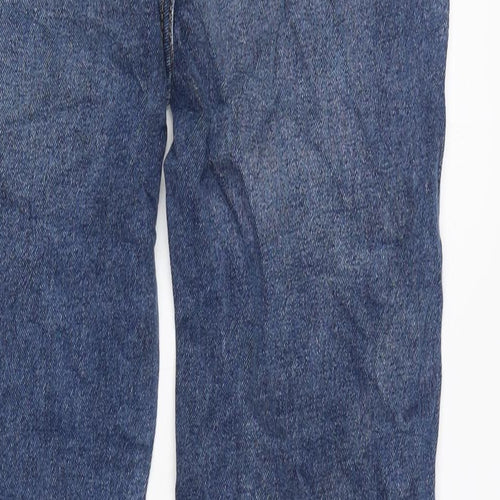 Marks and Spencer Girls Blue Cotton Skinny Jeans Size 14 Years L28 in Regular Zip - Distressed