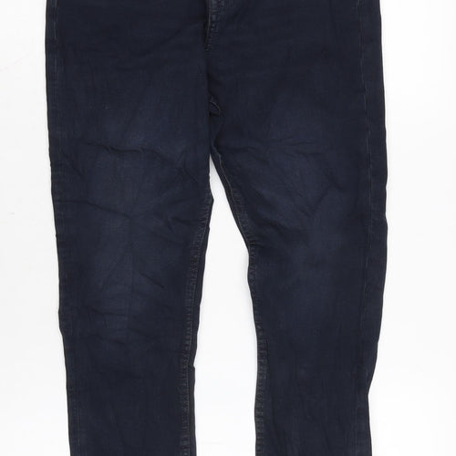 Marks and Spencer Girls Blue Cotton Skinny Jeans Size 11-12 Years L26 in Regular Zip
