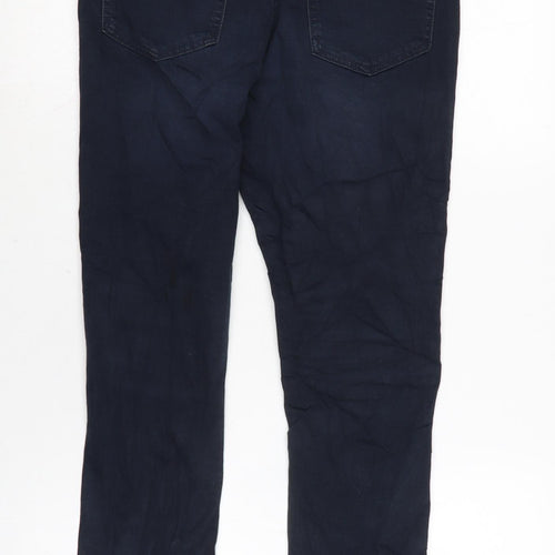Marks and Spencer Girls Blue Cotton Skinny Jeans Size 11-12 Years L26 in Regular Zip