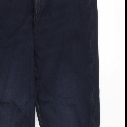 Marks and Spencer Girls Blue Cotton Skinny Jeans Size 11-12 Years L26 in Regular Zip