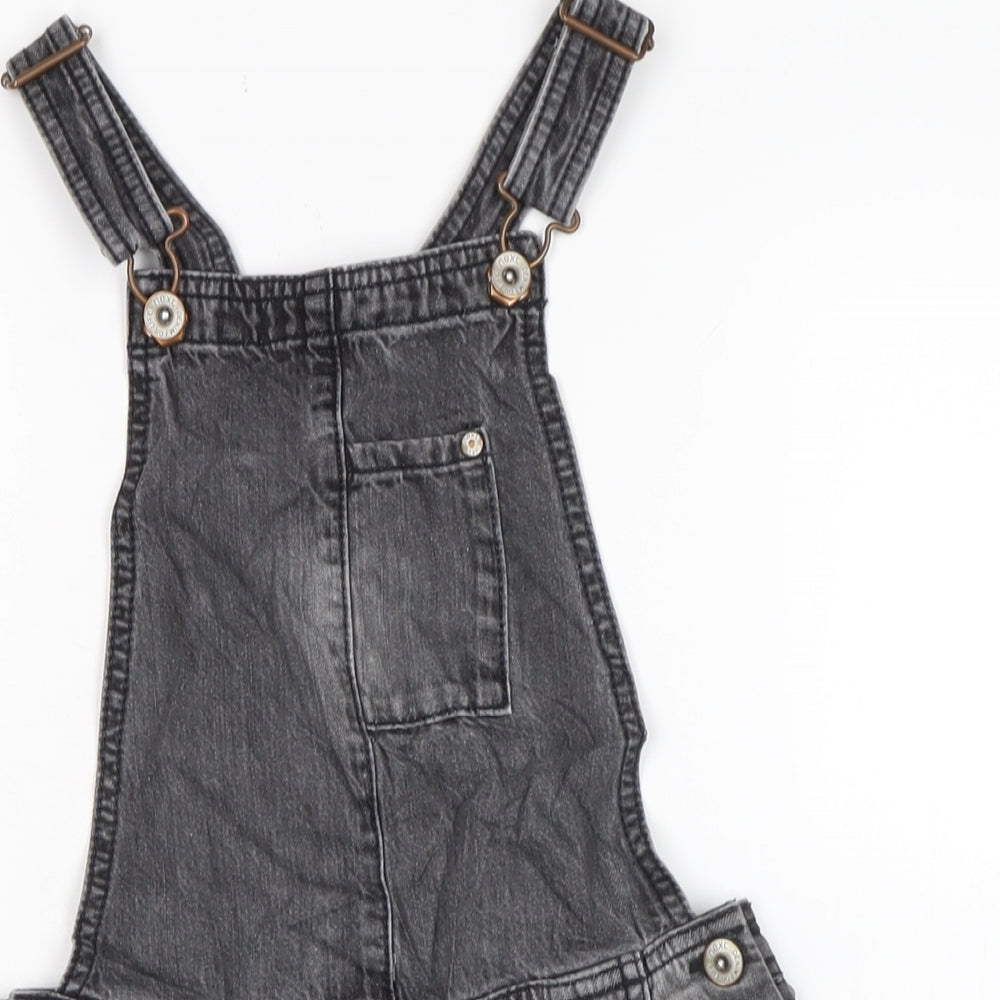 NEXT Girls Grey Cotton Dungaree One-Piece Size 9 Years Snap - PIT TO PIT 7.5I N