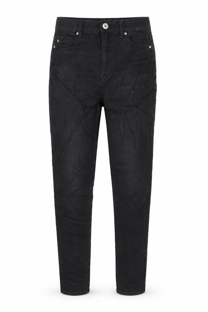 Marks and Spencer Womens Black Cotton Blend Mom Jeans Size 6 L29 in Regular Zip