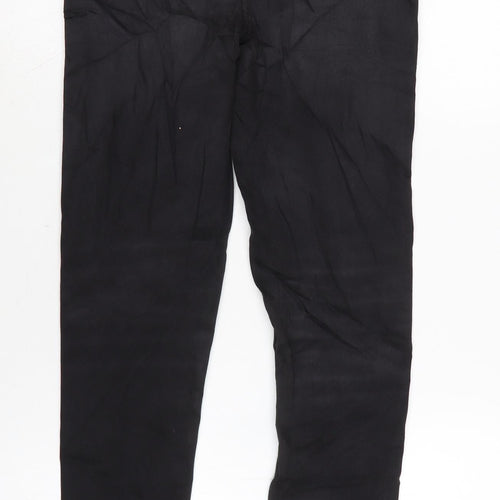 Marks and Spencer Womens Black Cotton Blend Mom Jeans Size 6 L29 in Regular Zip