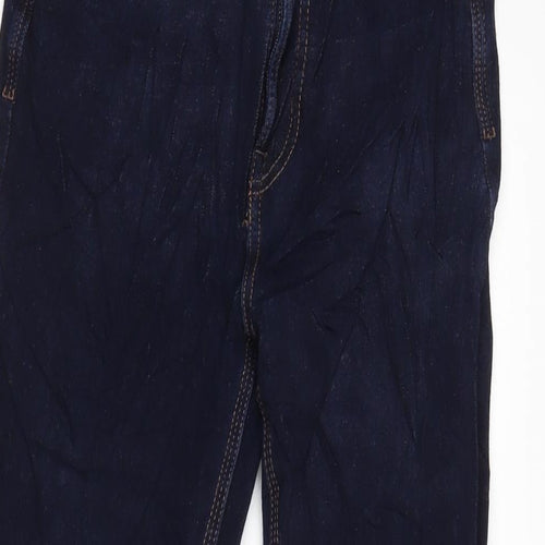 Marks and Spencer Womens Blue Cotton Blend Flared Jeans Size 8 L26 in Regular Zip