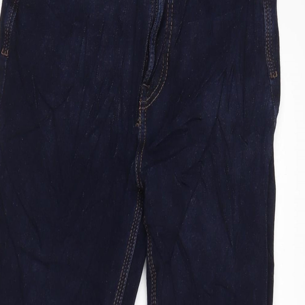 Marks and Spencer Womens Blue Cotton Blend Flared Jeans Size 8 L26 in Regular Zip