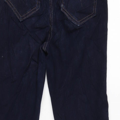Marks and Spencer Womens Blue Cotton Blend Flared Jeans Size 8 L26 in Regular Zip