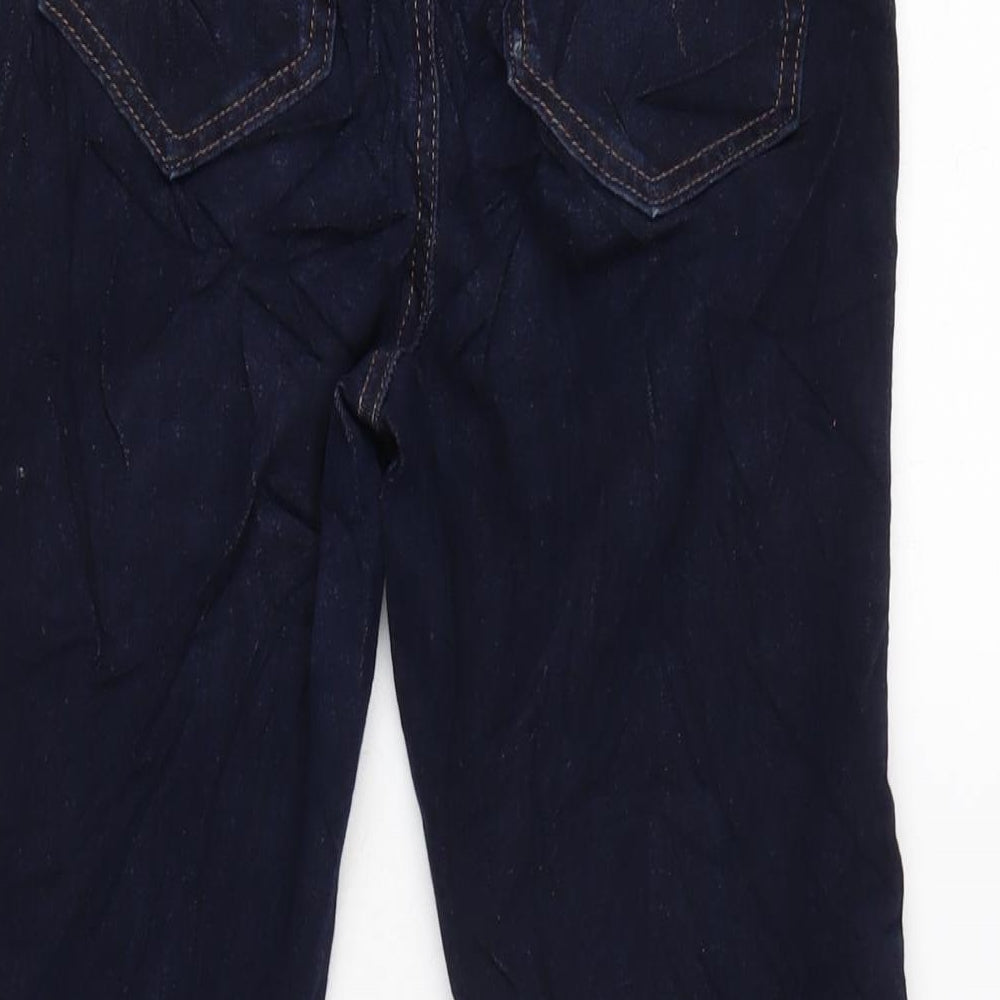 Marks and Spencer Womens Blue Cotton Blend Flared Jeans Size 8 L26 in Regular Zip