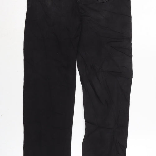 Marks and Spencer Womens Grey Cotton Blend Straight Jeans Size 8 L29.5 in Regular Zip