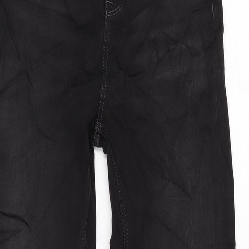 Marks and Spencer Womens Grey Cotton Blend Straight Jeans Size 8 L29.5 in Regular Zip