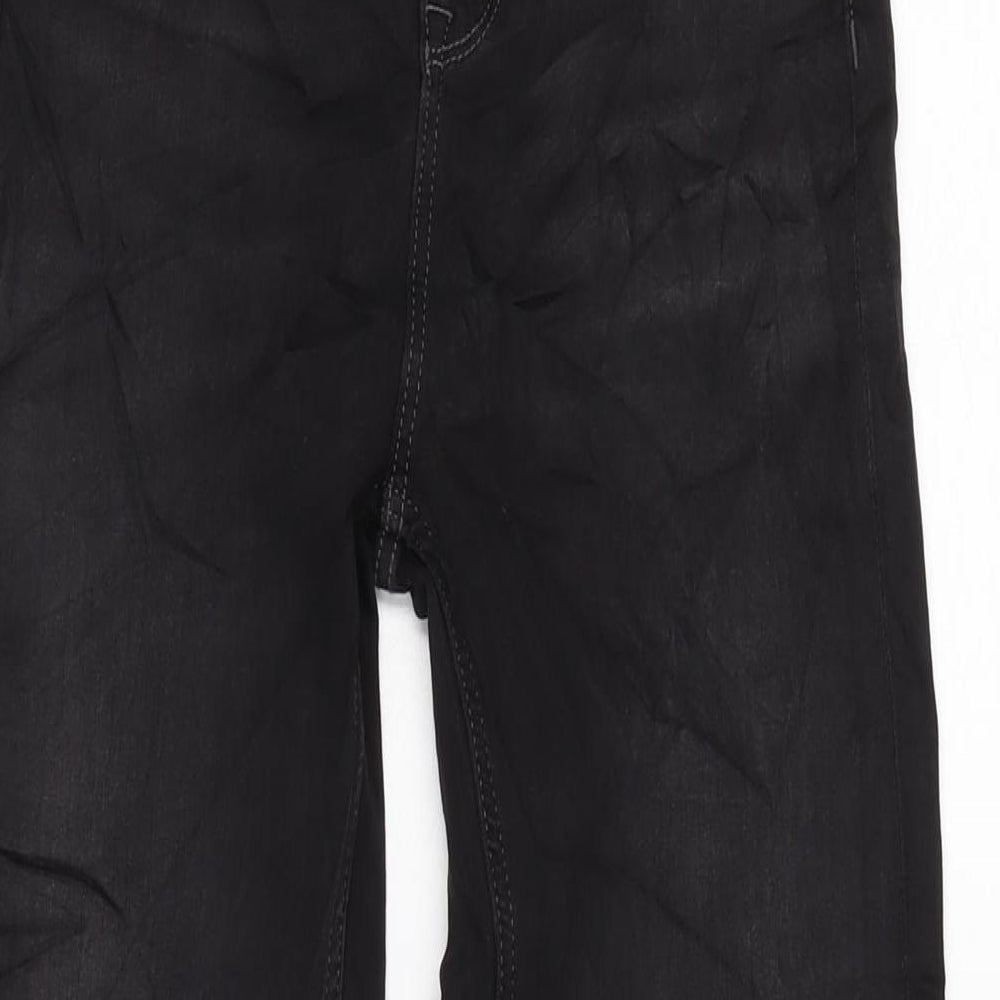 Marks and Spencer Womens Grey Cotton Blend Straight Jeans Size 8 L29.5 in Regular Zip