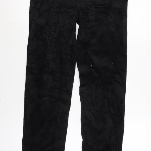 Marks and Spencer Womens Black Cotton Trousers Size 8 L29 in Regular Zip