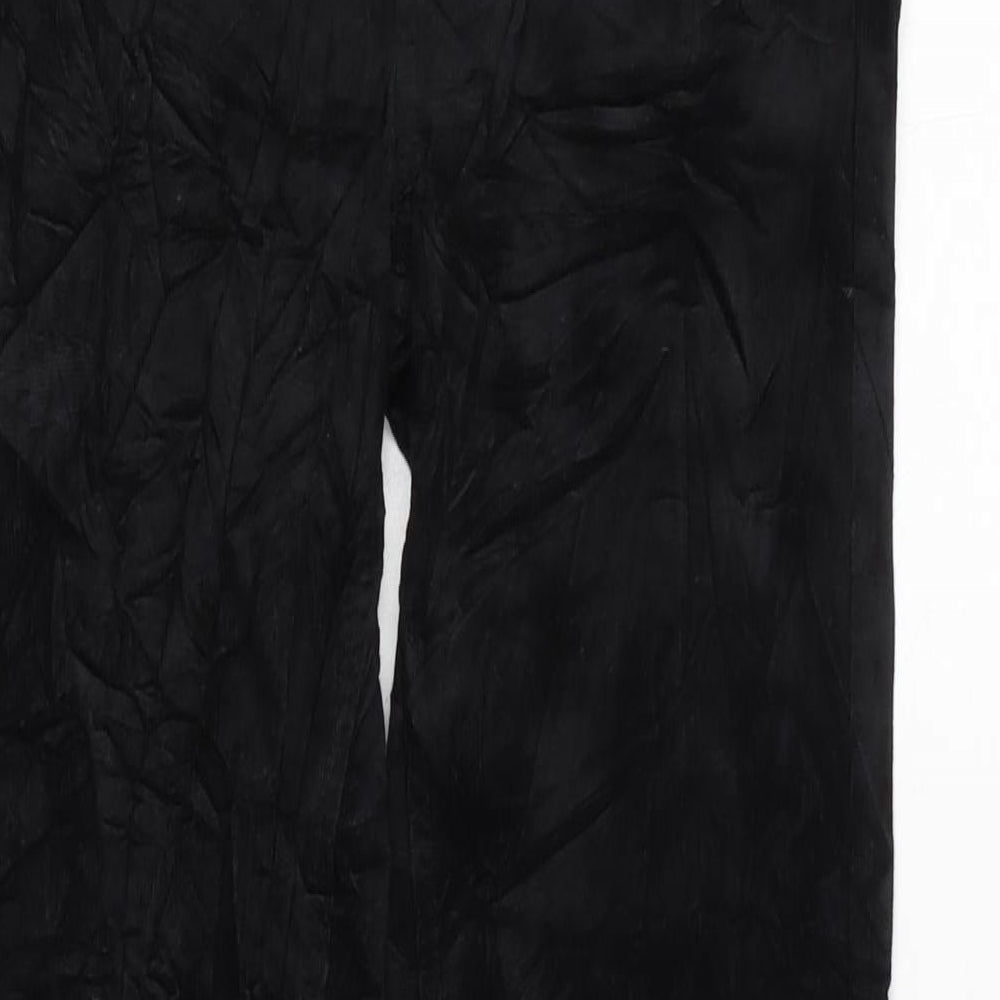 Marks and Spencer Womens Black Cotton Trousers Size 8 L29 in Regular Zip