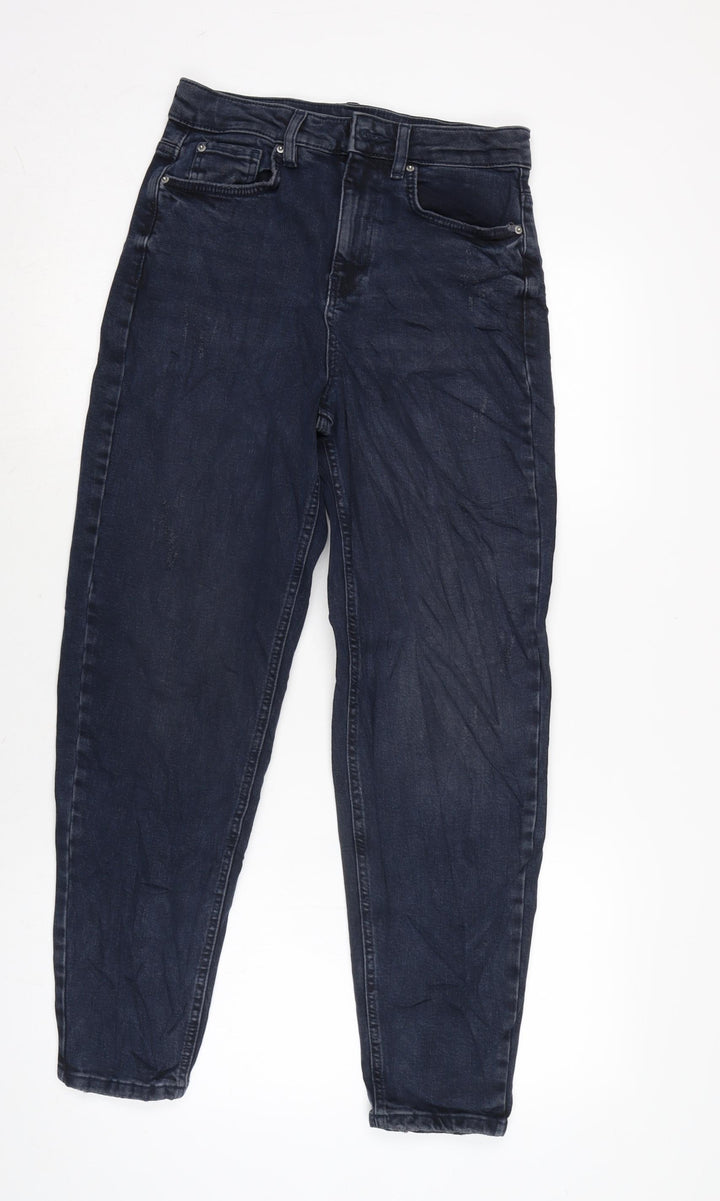 Marks and Spencer Womens Blue Cotton Blend Skinny Jeans Size 8 L27.5 in Regular Zip