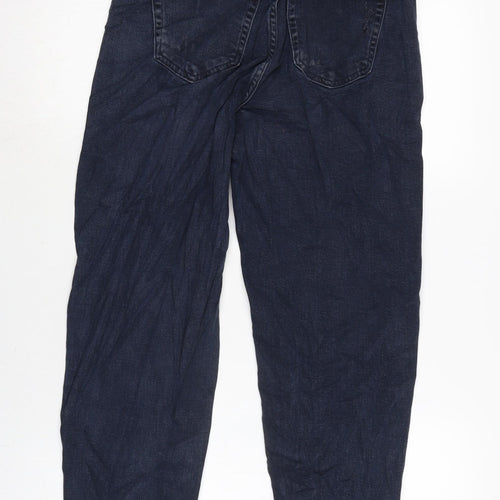 Marks and Spencer Womens Blue Cotton Blend Skinny Jeans Size 8 L27.5 in Regular Zip