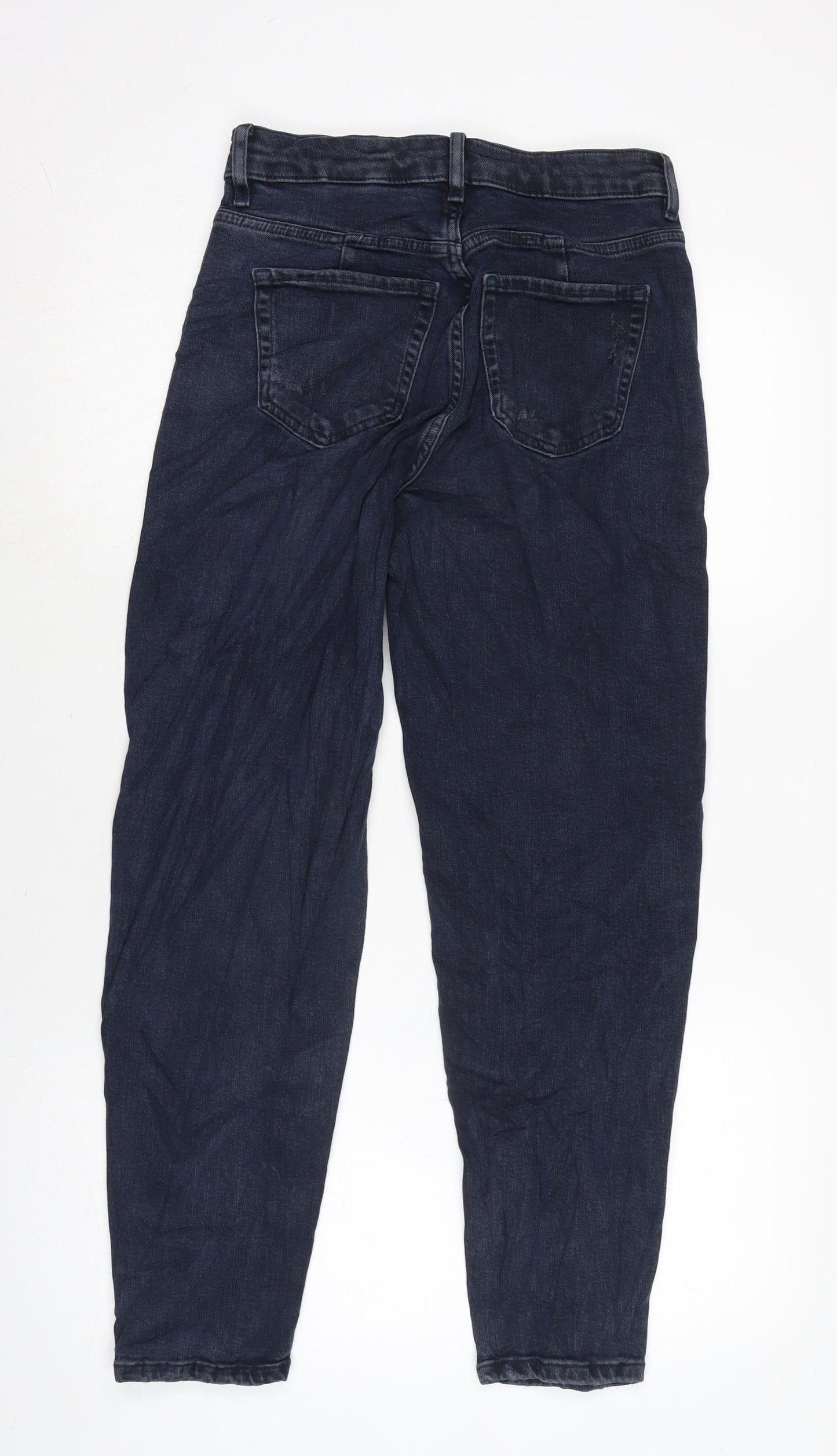 Marks and Spencer Womens Blue Cotton Blend Skinny Jeans Size 8 L27.5 in Regular Zip