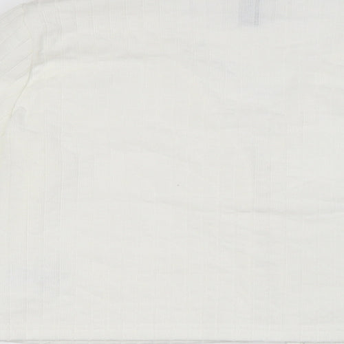 Divided by H&M Womens Ivory Polyester Basic Button-Up Size M V-Neck
