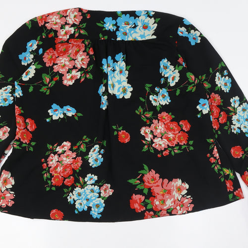 ASOS Womens Multicoloured Floral Polyester Basic Button-Up Size 12 V-Neck