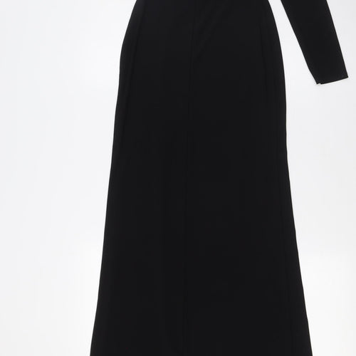 Club L Womens Black Polyester A-Line Size 8 One Shoulder