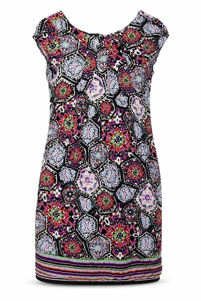 Dorothy Perkins Womens Multicoloured Viscose A-Line Size 12 Round Neck Zip