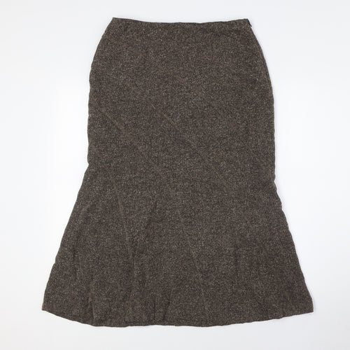 Precis Womens Brown Viscose A-Line Skirt Size 10 Zip