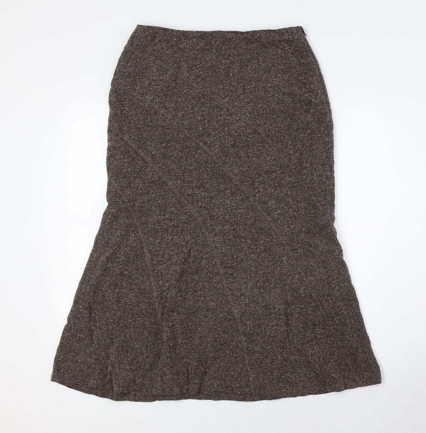 Precis Womens Brown Viscose A-Line Skirt Size 10 Zip