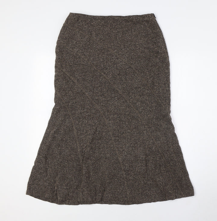Precis Womens Brown Viscose A-Line Skirt Size 10 Zip