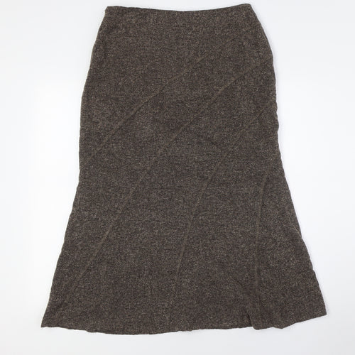 Precis Womens Brown Viscose A-Line Skirt Size 10 Zip