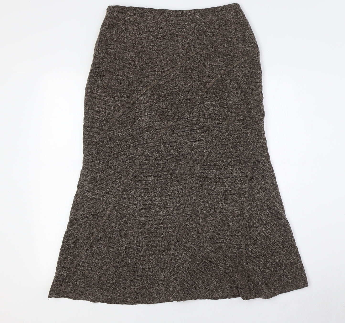 Precis Womens Brown Viscose A-Line Skirt Size 10 Zip