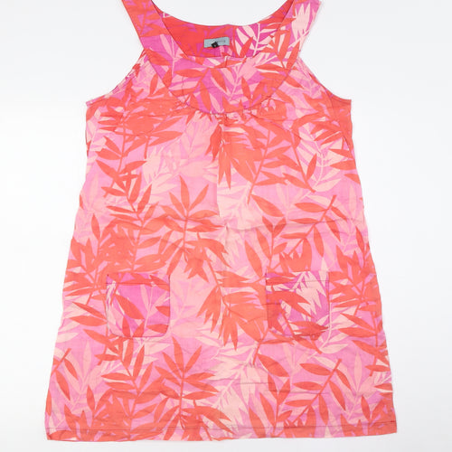 Red Herring Womens Pink Cotton A-Line Size 14 Round Neck