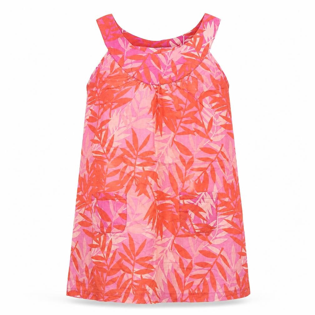 Front view of Red Herring women’s pink cotton a-line, size UK 14, round neck