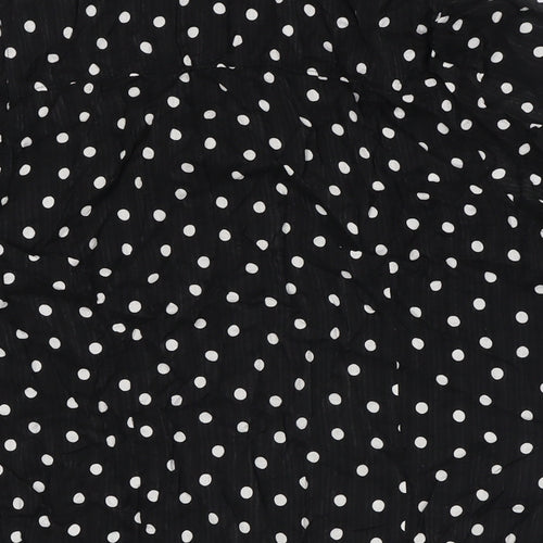 NEXT Womens Black Polka Dot Viscose Basic Button-Up Size 18 Collared