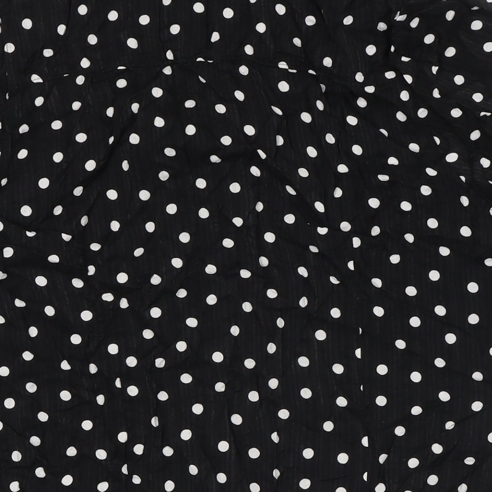 NEXT Womens Black Polka Dot Viscose Basic Button-Up Size 18 Collared