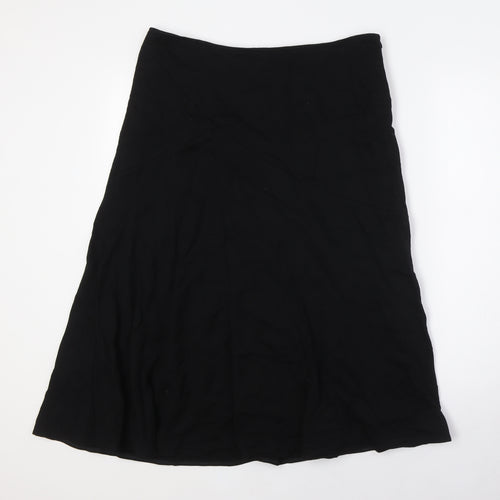Atelier Gardeur Womens Black Viscose A-Line Skirt Size 12 Zip